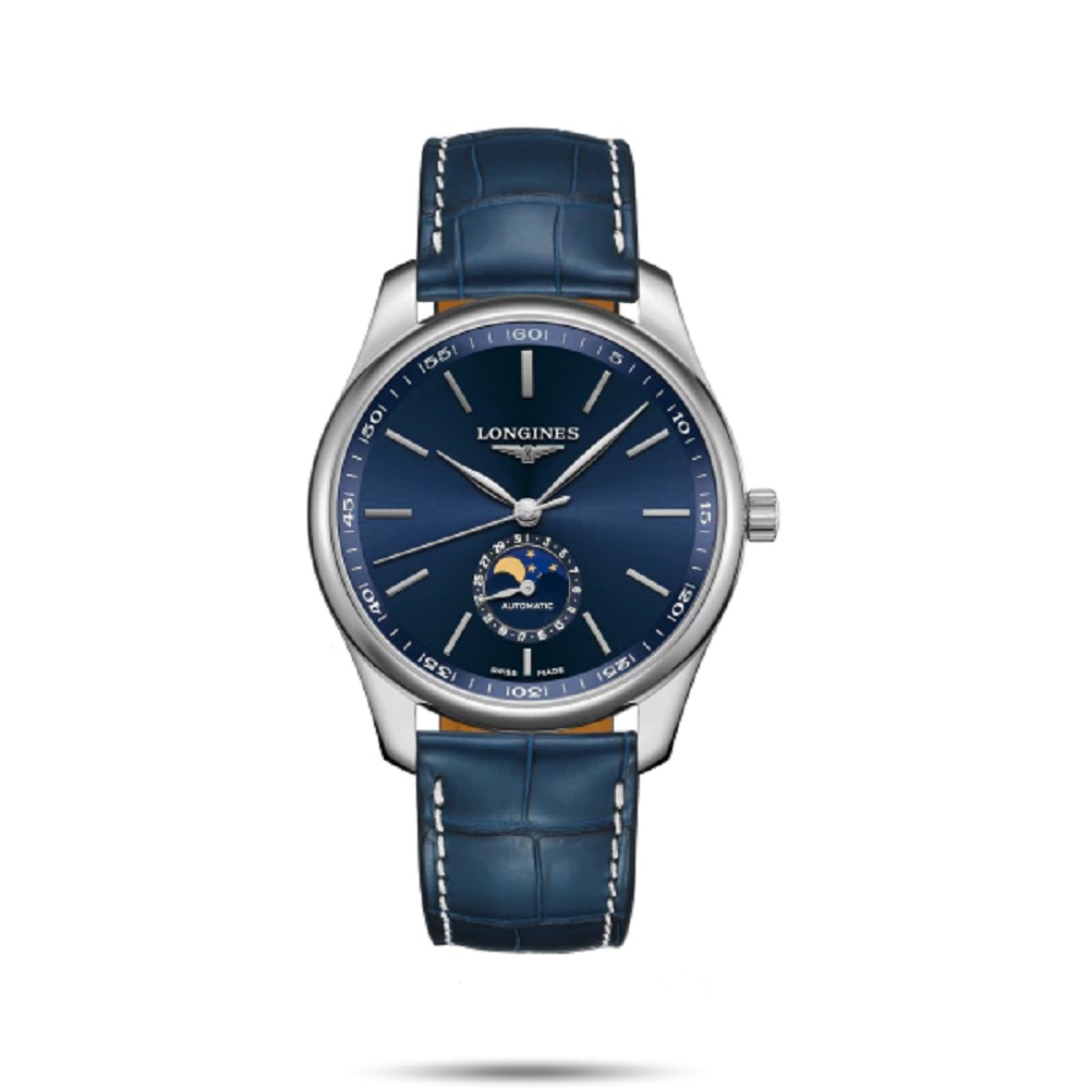 WATCH L2919BL STEEL LEATHER BLUE DIAL 42 MM MOONPHASE MASTER