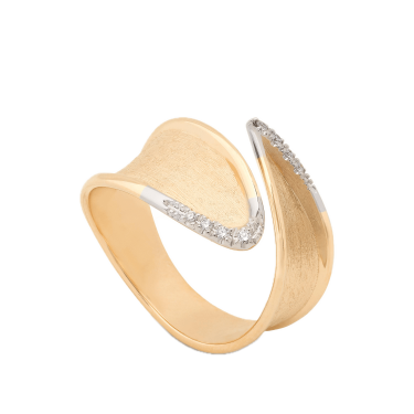 Anell d’or groc amb diamants, de la col·lecció LUNARIA TWIST de Marco Bicego