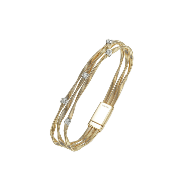 Three-Strand Gold Bracelet with Diamonds — Marco Bicego