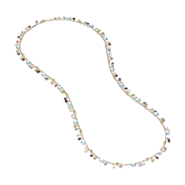 Collier long en or 18 ct avec pierres précieuses colorées – Paradise