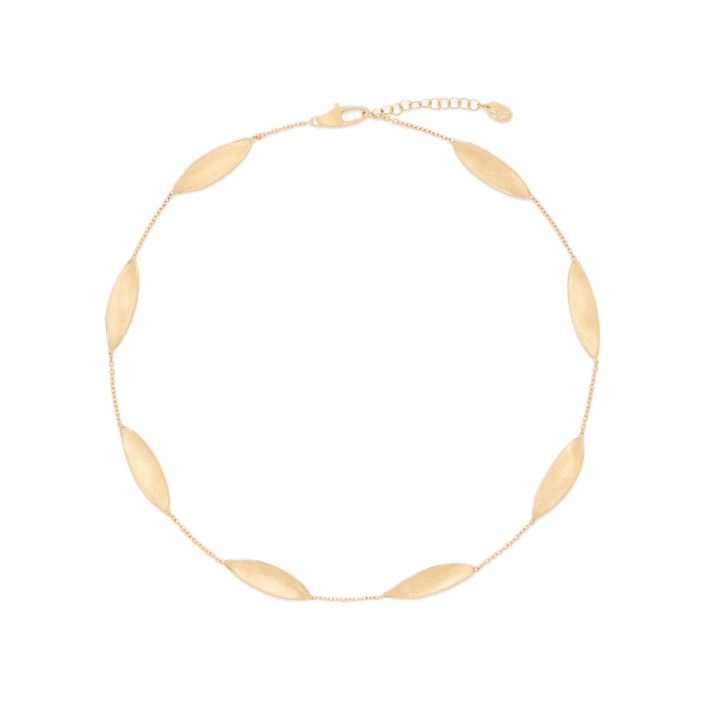 Collaret d’or groc de 18 qt amb fulles torsionades — LUNARIA TWIST