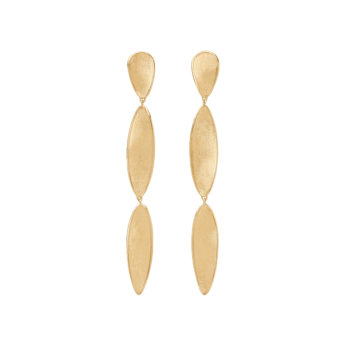 Arracades triples d’or groc de 18 qt – Lunaria Twist