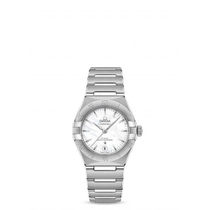 13110W-MOTHER-OF-PEARL NATURAL STEEL 29 MM CONSTELLATION OMEGA