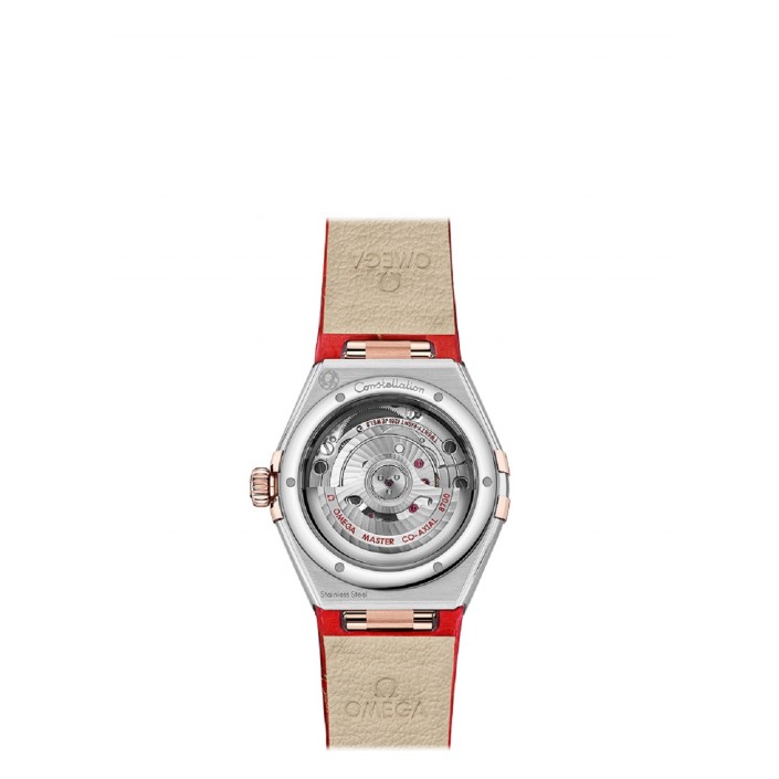 STEEL WATCH & GOLD SEDNA DIAMONDS NATURAL RED AVENTURINE DIAL 29 MM COAXIAL MASTER CHRONOMETER CONSTELLATION OMEGA 13123SSGDV