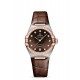 STEEL WATCH & DIAMONDS LEATHER SPHERE COLOR BROWN 36MM CONSTELLATION OMEGA 13128DSLB