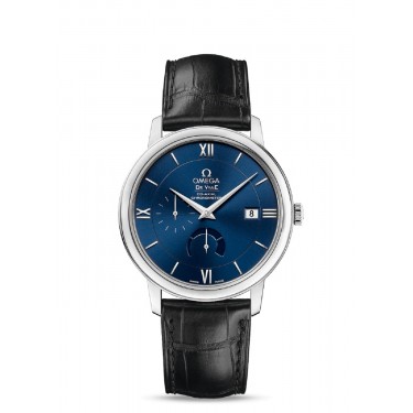 42413B STEEL & BLUE-LEATHER 39.5 MM POWER RESERVE VILLE OMEGA PRESTIGE CO-AXIAL CHRONOMETER