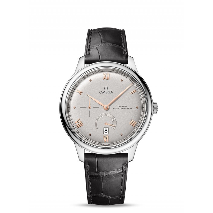 Steel watch & leather strap Power reserve Chronometer Co-Axial De Ville Prestige Omega