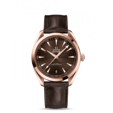 18K Gold Watch Leather Aquaterra 150 M Seastar Omega