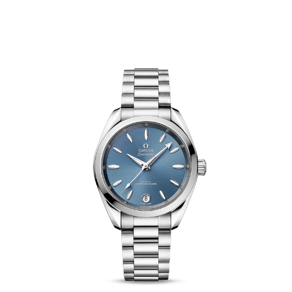 STEEL WATCH BLUE DIAL 34MM SEAMASTER AQUA TERRA 150 M OMEGA 22010