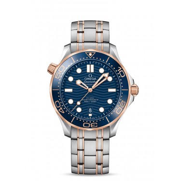 Sedna gold and steel watch blue dial Diver 300 m Seamaster Omega