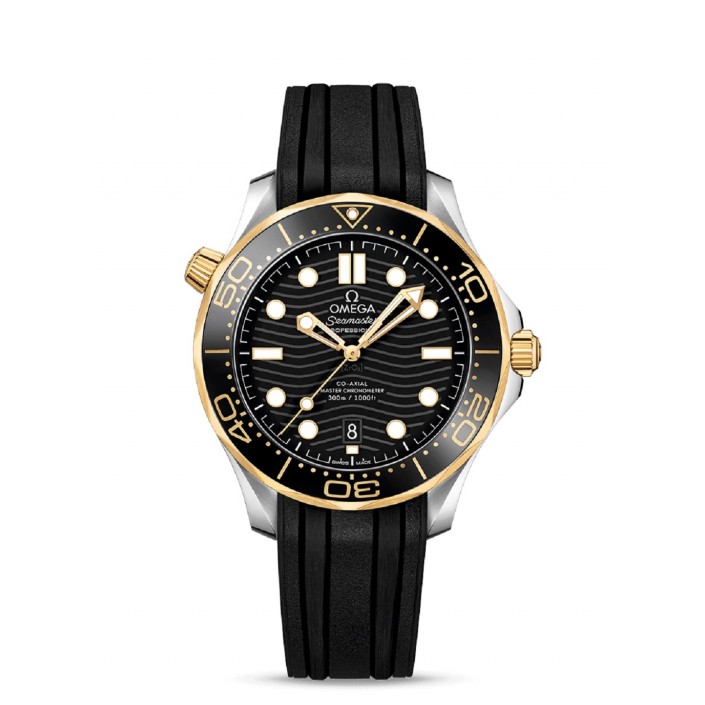 21022B YELLOW GOLD & STEEL-BLACK RUBBER 42 MM CO-AXIAL CHRONOMETER SEAMASTER DIVER 300 M OMEGA