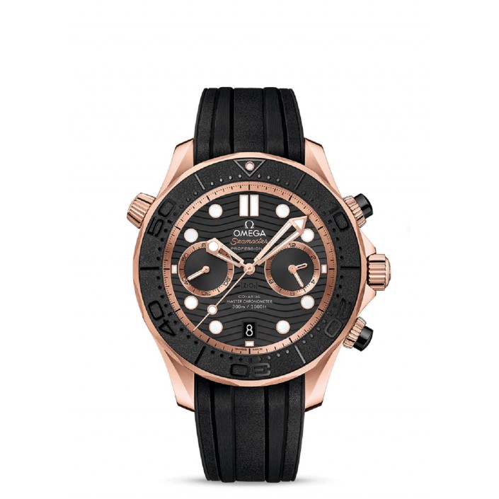21062B GOLD SEDNA GOLD & BLACK RUBBER CO-AXIAL CHRONOMETER 44 MM SEAMASTER DIVER 300M OMEGA