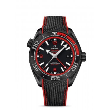 CERAMIC WATCH & RUBBER 45.5 MM GMT CO‑AXIAL MASTER CHRONOMETER SEAMASTER PLANET OCEAN 600 M OMEGA 21592B-R 