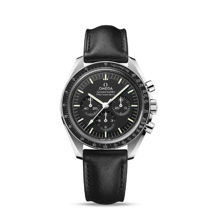 31032 STEEL & BLACK-LEATHER-SAPPHIRE 42 MM MASTER CHRONOMETER CO-AXIAL CHRONOGRAPH SPEEDMASTER NEW MOONWATCH PROFESSIONAL OMEGA