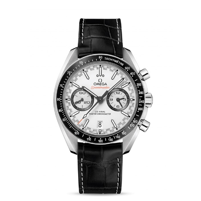32933 STEEL-LEATHER & BLACK-WHITE 44.25 MM MASTER CHRONOMETER CO-AXIAL CHRONOGRAPH SPEEDMASTER RACING OMEGA