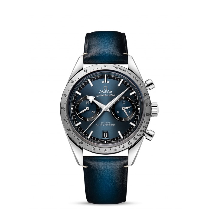Steel Leather Watch Chronograph Speedmaster `57 Omega