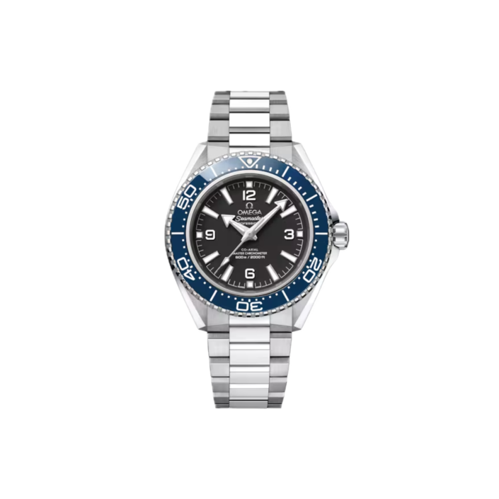 Reloj Omega Seamaster Planet Ocean 600M 42 mm — Acero con bisel azul y esfera negra