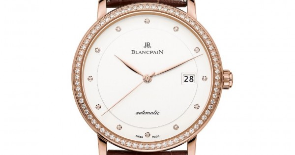 MONTRE OR ROSE DIAMANTS CADRAN BLANC ULTRAPLATE VILLERET