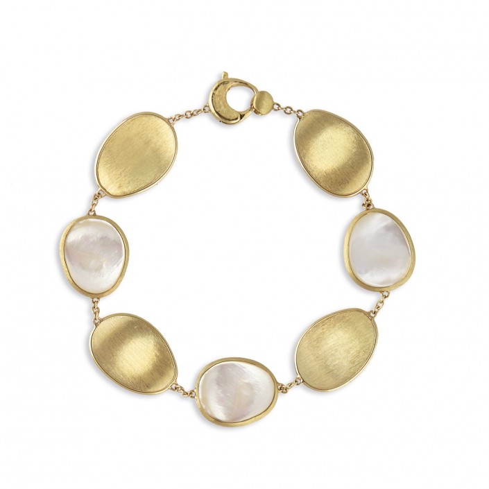 JBB2099MPW-YGMP 18K YELLOW GOLD BRACELET & NATURAL MOTHER-OF-PEARL LUNARIA MARCO BICEGO