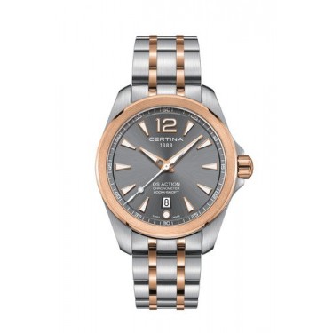 STEEL WATCH & PVD ROSE GOLD GRAY DIAL DS ACTION CERTINA 