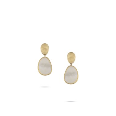 JOB1403MPW-YGMP 18K YELLOW GOLD EARRINGS & NATURAL MOTHER-OF-PEARL LUNARIA MARCO BICEGO