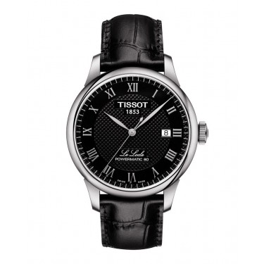 Steel watch & black dial 39.30 mm automatic leather Le Locle Tissot