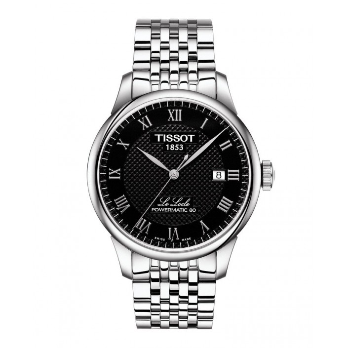 Steel watch & black dial 39.30 mm automatic Le Locle Tissot