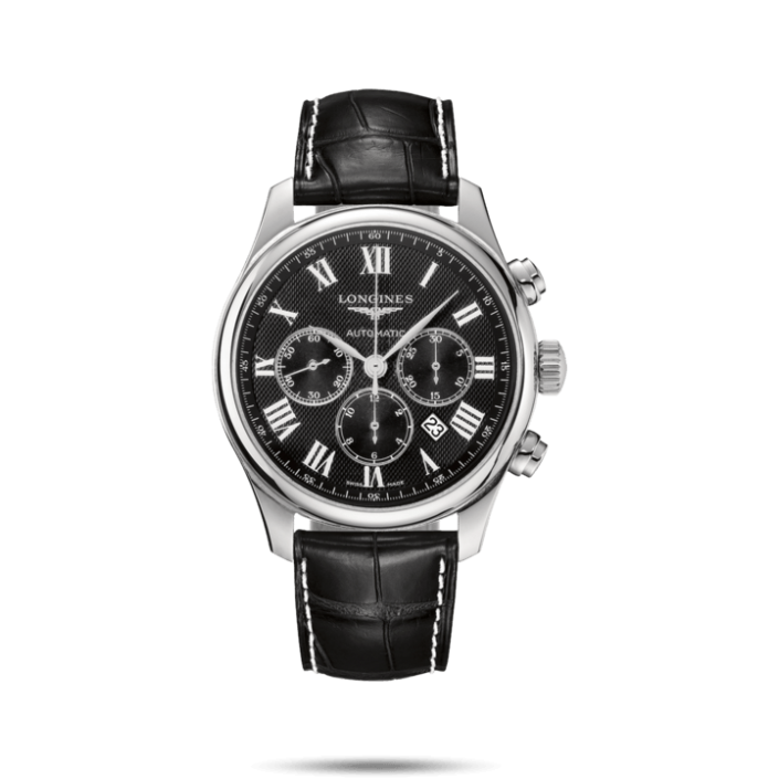 L2673BL STEEL-LEATHER & BLACK DIAL 44 MM CHRONOGRAPH MASTER COLLECTION LONGINES