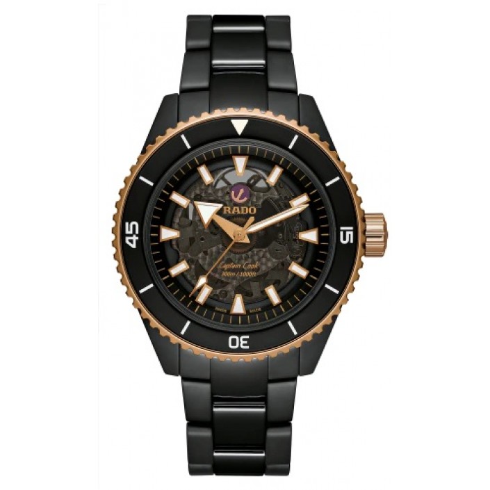 Rellotge Ceràmic Hi-Tech Negre & PVD Or Captain Cook Rado