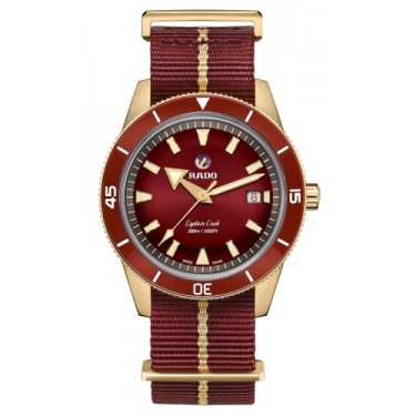Rellotge Bronze Marró vermell & Nato Captain Cook Rado