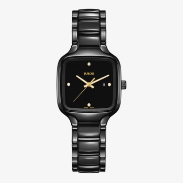 Rado True Square Diamonds Black Ceramic Watch 29.2mm
