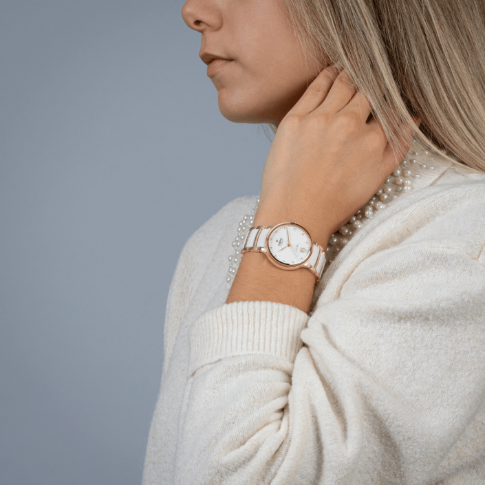 Rado Centrix Automatic Diamonds White Ceramic Watch 35mm