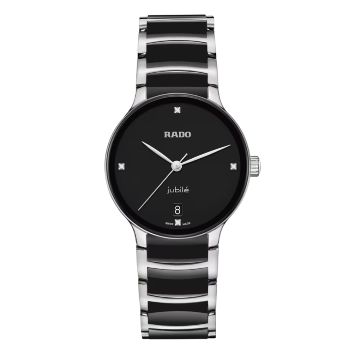 Rado Centrix Diamonds Black Ceramic Watch 35mm
