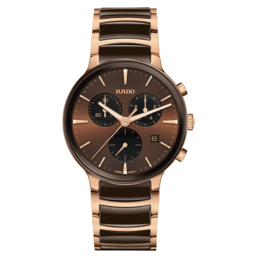Rado Centrix Chronograph Brown Ceramic Watch 41mm