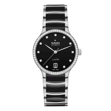 Rado Centrix Automatic Diamonds Black Ceramic Watch 35mm