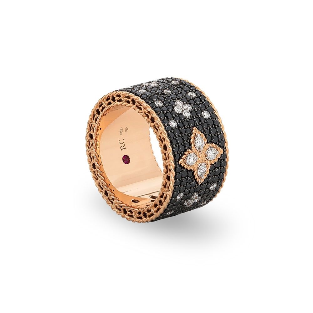 Roberto Coin 18K Rose Gold Venetian Princess Black & White Diamond