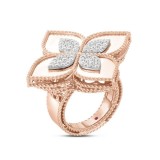 Anillo Oro Blanco 18 QT & Diamantes Princess Flower Roberto Coin ADR888RI-WGD