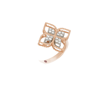 Roberto Coin Princess Flower Ring 18kt Gold Diamonds
