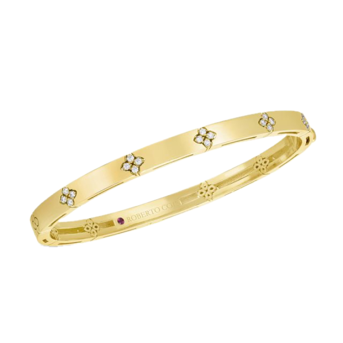 Love in Verona bangle in 18K gold with brilliant-cut diamonds
