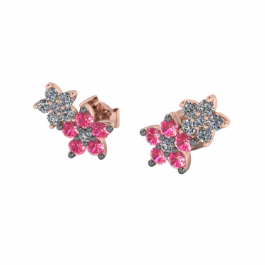 SUISSA Sapphire Flower Earrings JR4885D