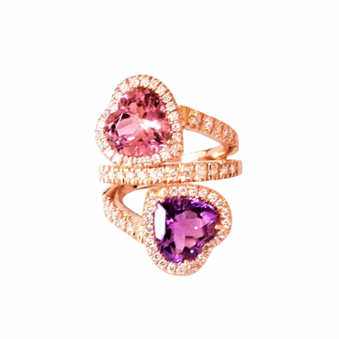 SUISSA Amethyst Heart Ring A1913/78R