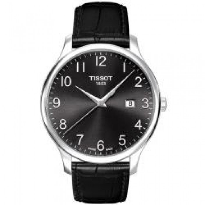 TRADITION GUILLOCHE BLACK LEATHER STRAP TISSOT 