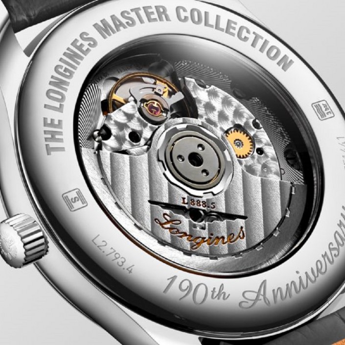 Montre acier & bracelet cuir 190th Anniversary Master Collection Longines