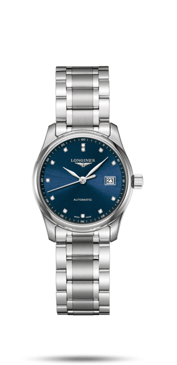 WATCH L2257B STEEL DIAMONDS BLUE DIAL 29 MM MASTER COLLECTION