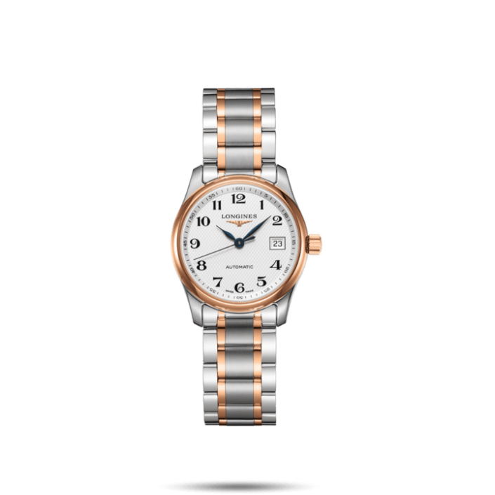 L2257W STEEL-DIAMONDS & PVD ROSE GOLD-NATURAL MOTHER OF PEARL SPHERE 29 MM MASTER COLLECTION LONGINES