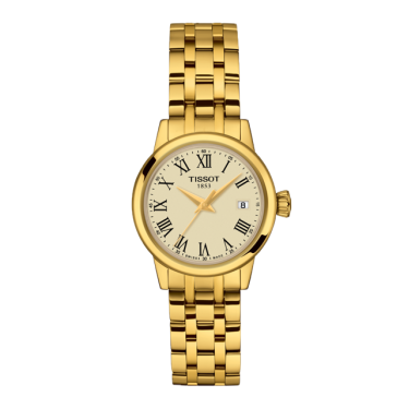 Tissot Classic Dream 28 mm esfera marfil PVD oro amarillo