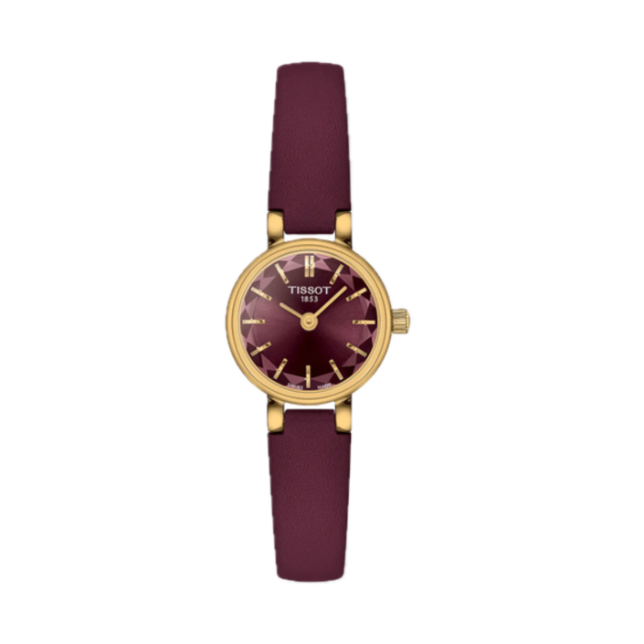 Tissot Lovely Round 19,5 mm bordeaux PVD or jaune