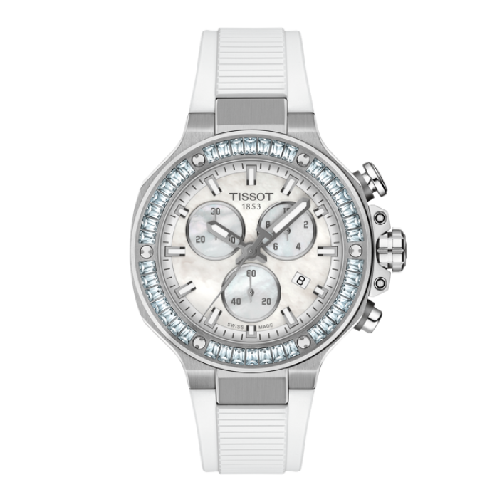 Tissot T-Race 38 mm cronógrafo nácar acero