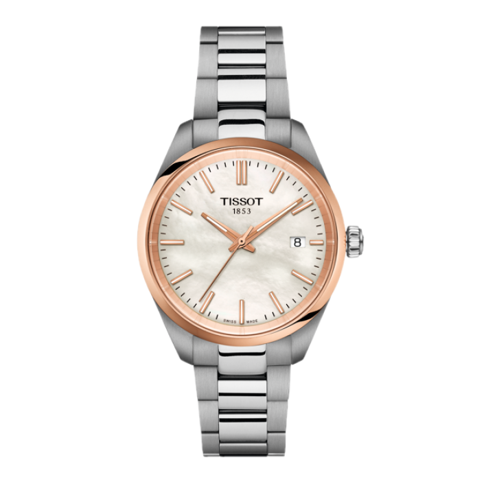 Tissot PR 100 34 mm nácar PVD oro rosa