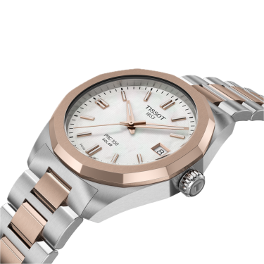 Tissot PRC 100 Solar 34mm with natural mother-of-pearl dial